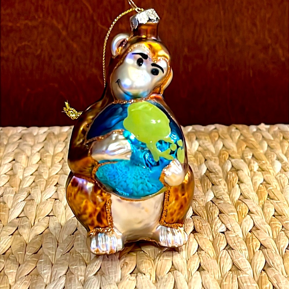 Blown Glass Monkey Ornament